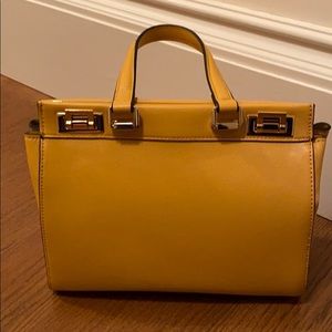 NWT burnt yellow leather handbag